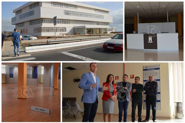 Visita del Gobierno municipal al nuevo edificio administrativo de El Cubillo (Foto TA)